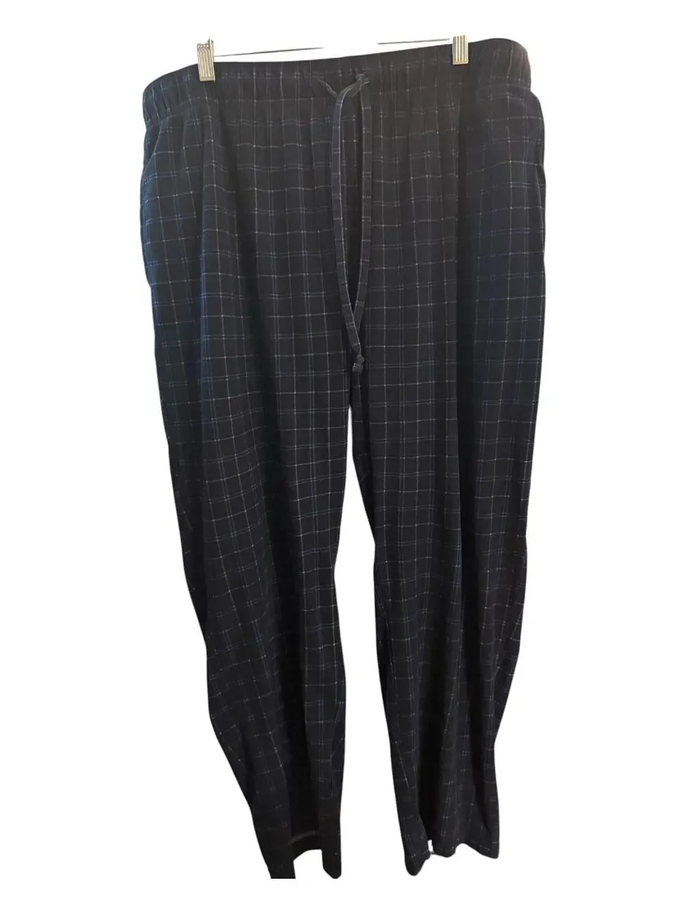 Nautica Men’s XL Flannel Plaid Pajama Pants Navy Blue Drawstring Lounge
